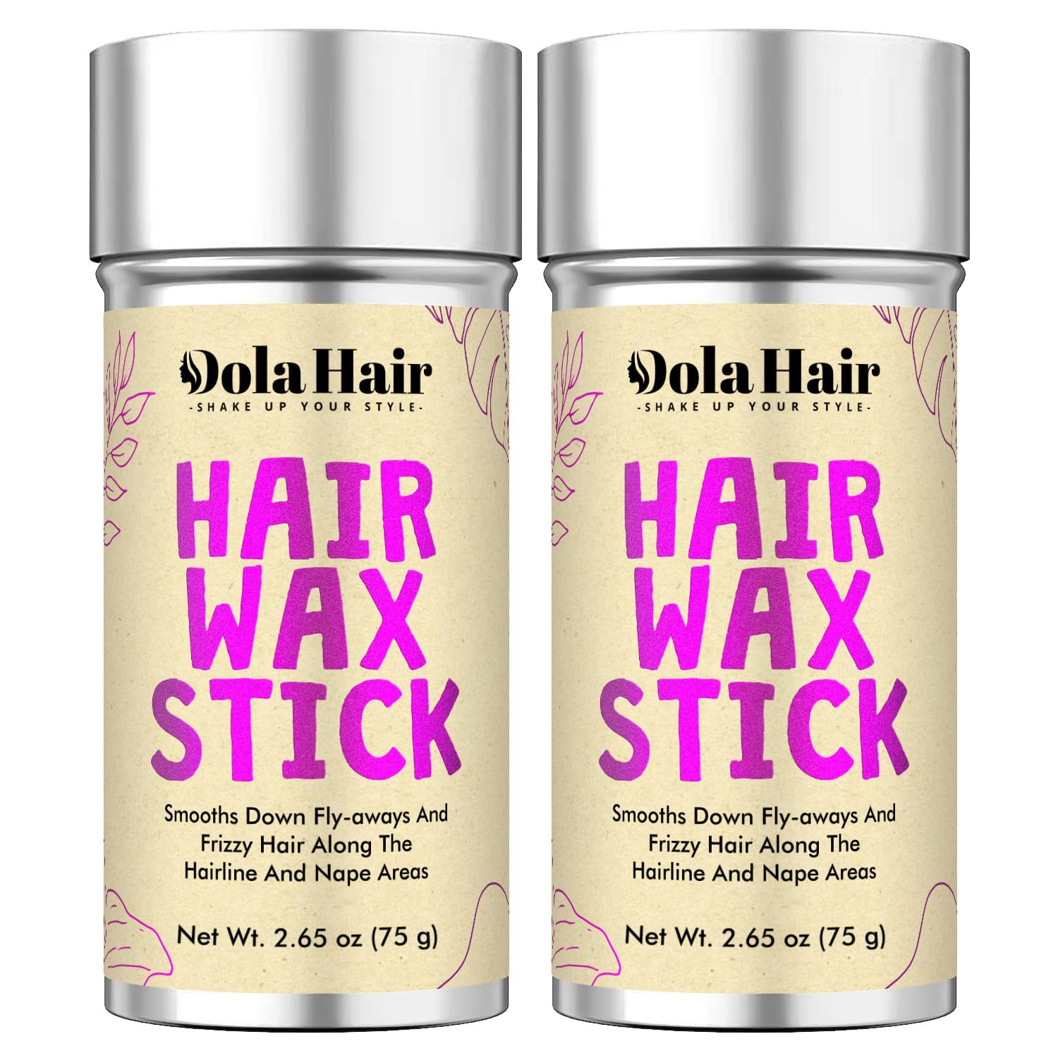 Dolahair front packaging showing two wax sticks and benefits