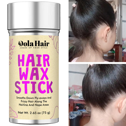 Dolahair wax stick open showing smooth texture and easy direct application benefit