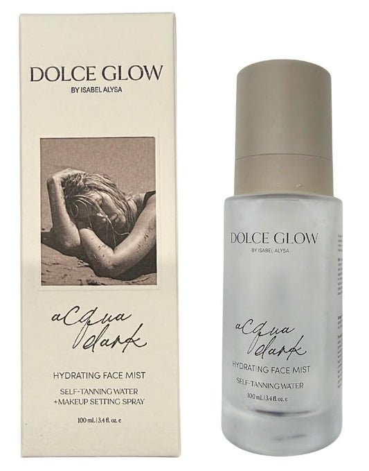 Dolce Glow front packaging of Acqua Dark with travel-friendly benefits