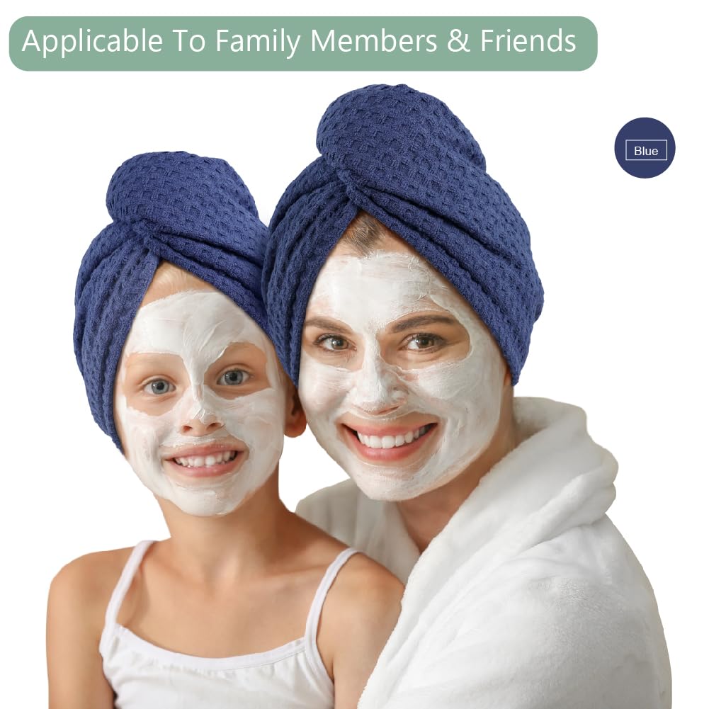 Dolwis towel on model showing 10x27 inch size for long hair