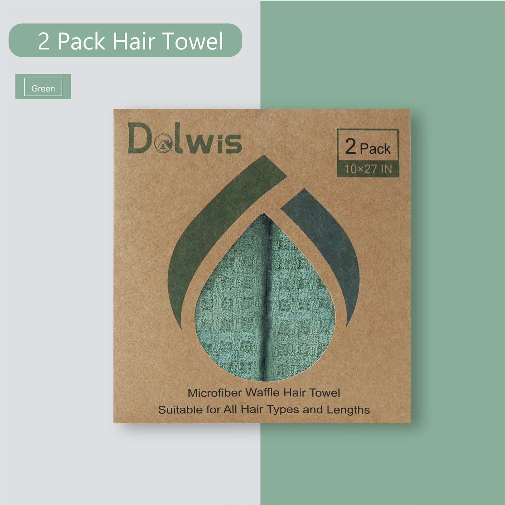 Dolwis towel beside ruler size comparison showing generous 10x27 inch fit