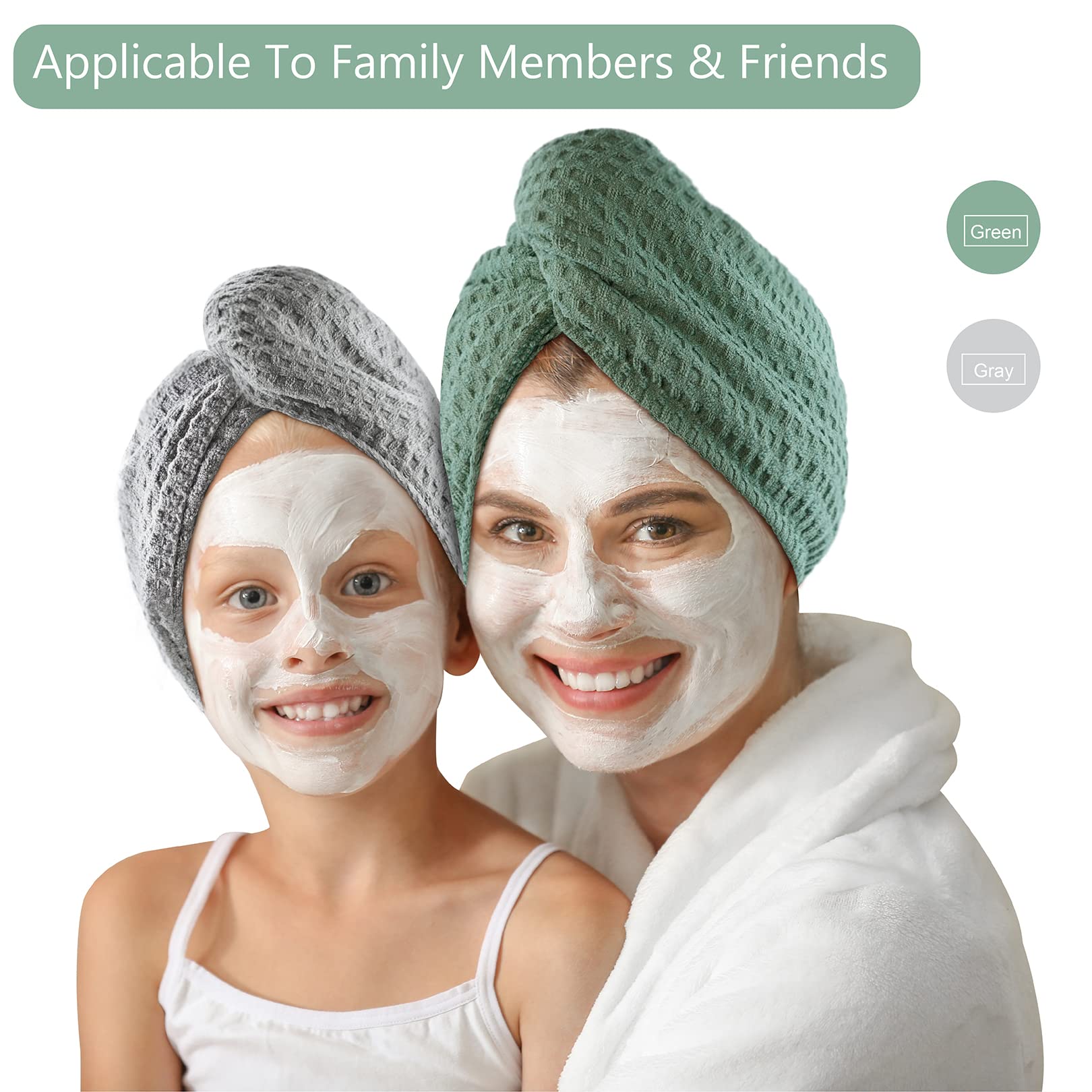 Dolwis towel wrapped around wet hair displaying superior moisture absorption