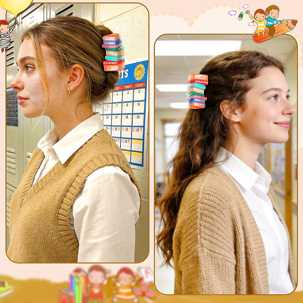 Doneace clip worn by teacher in classroom adding playful professional flair
