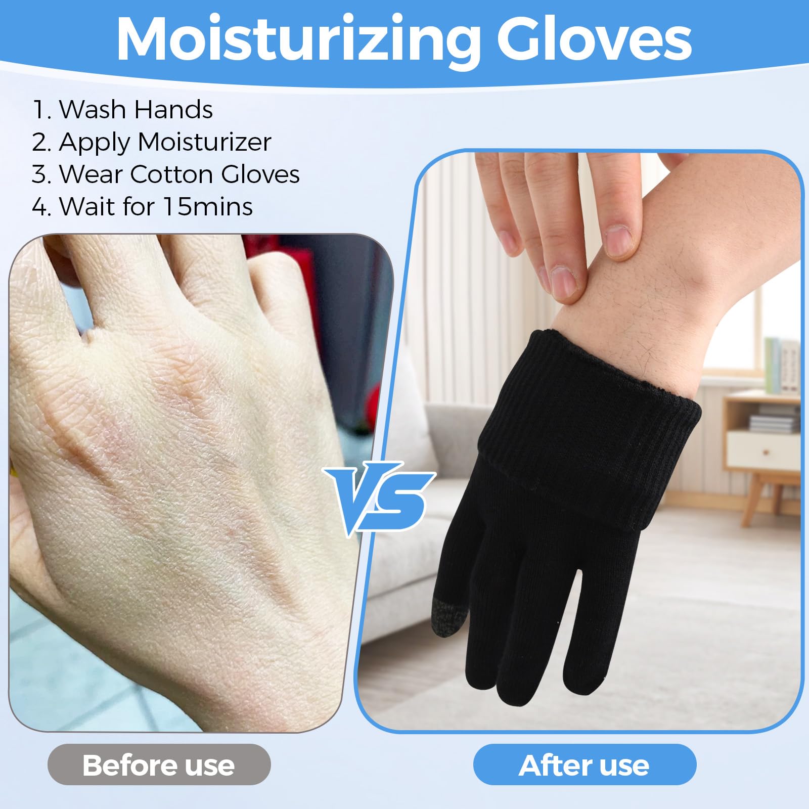 Donfri gloves worn on a hand to show size and secure fit benefit