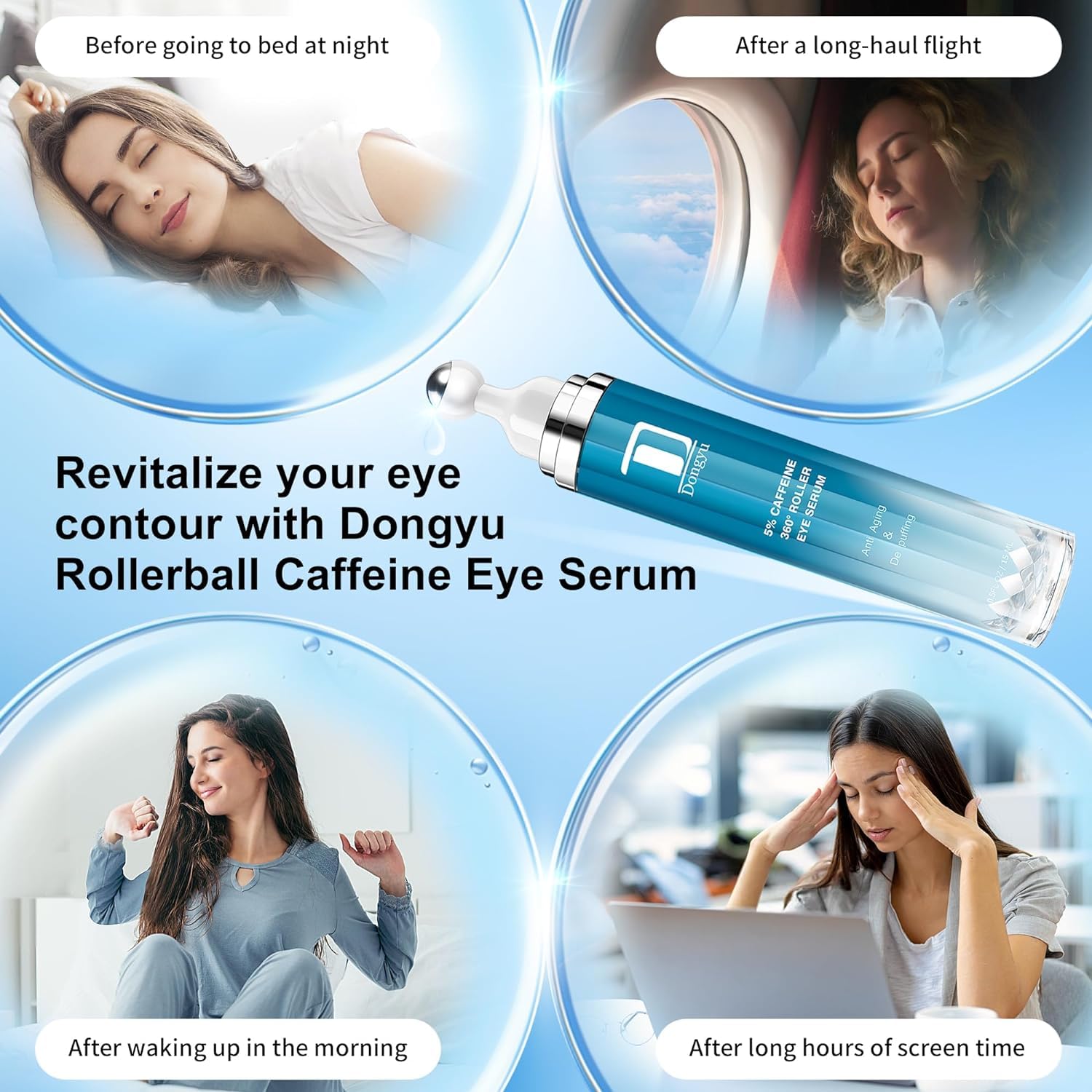 Dongyu bottle inside handbag highlighting on-the-go refresh convenience