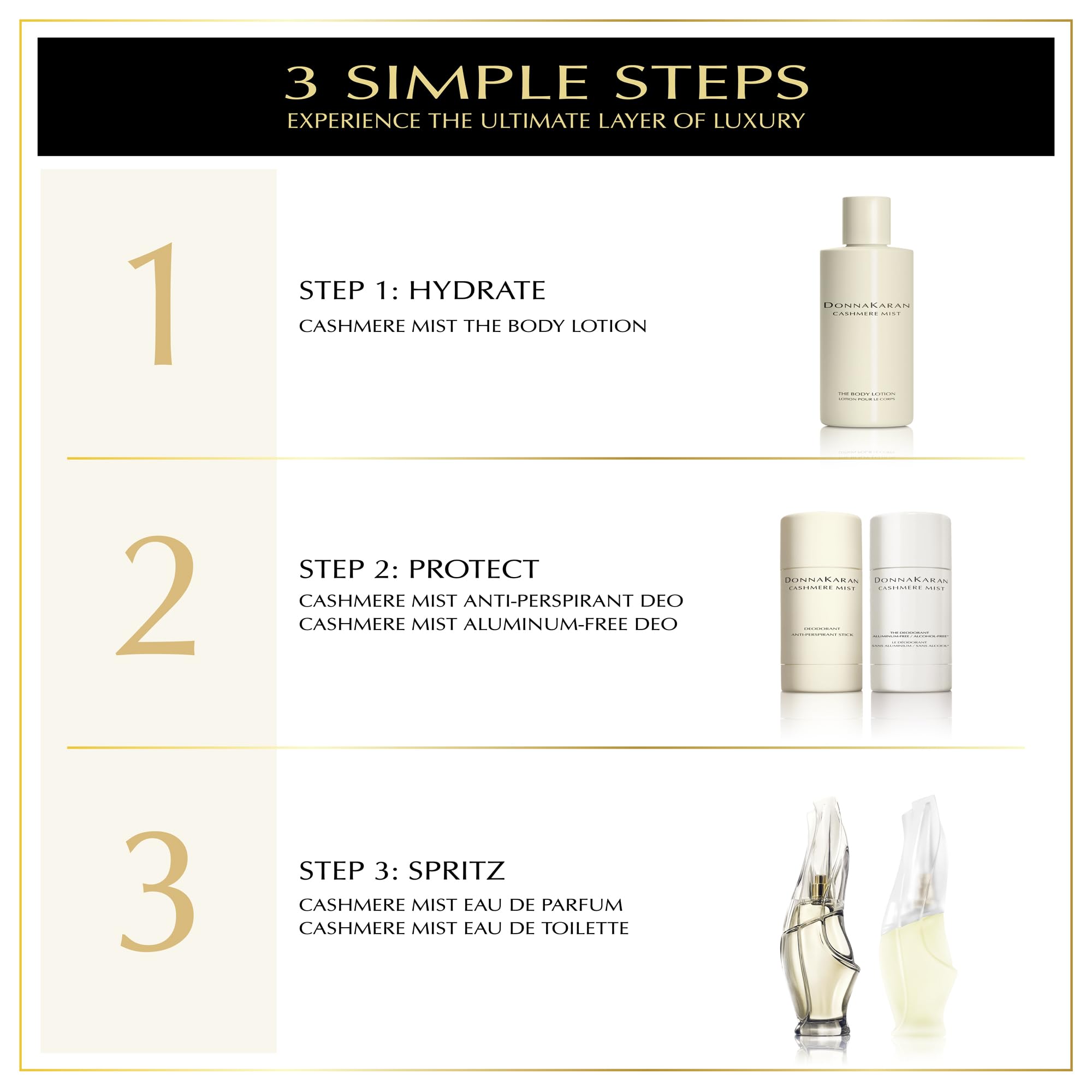 Donna Karan Cashmere Mist next to everyday items showing compact travel-friendly size