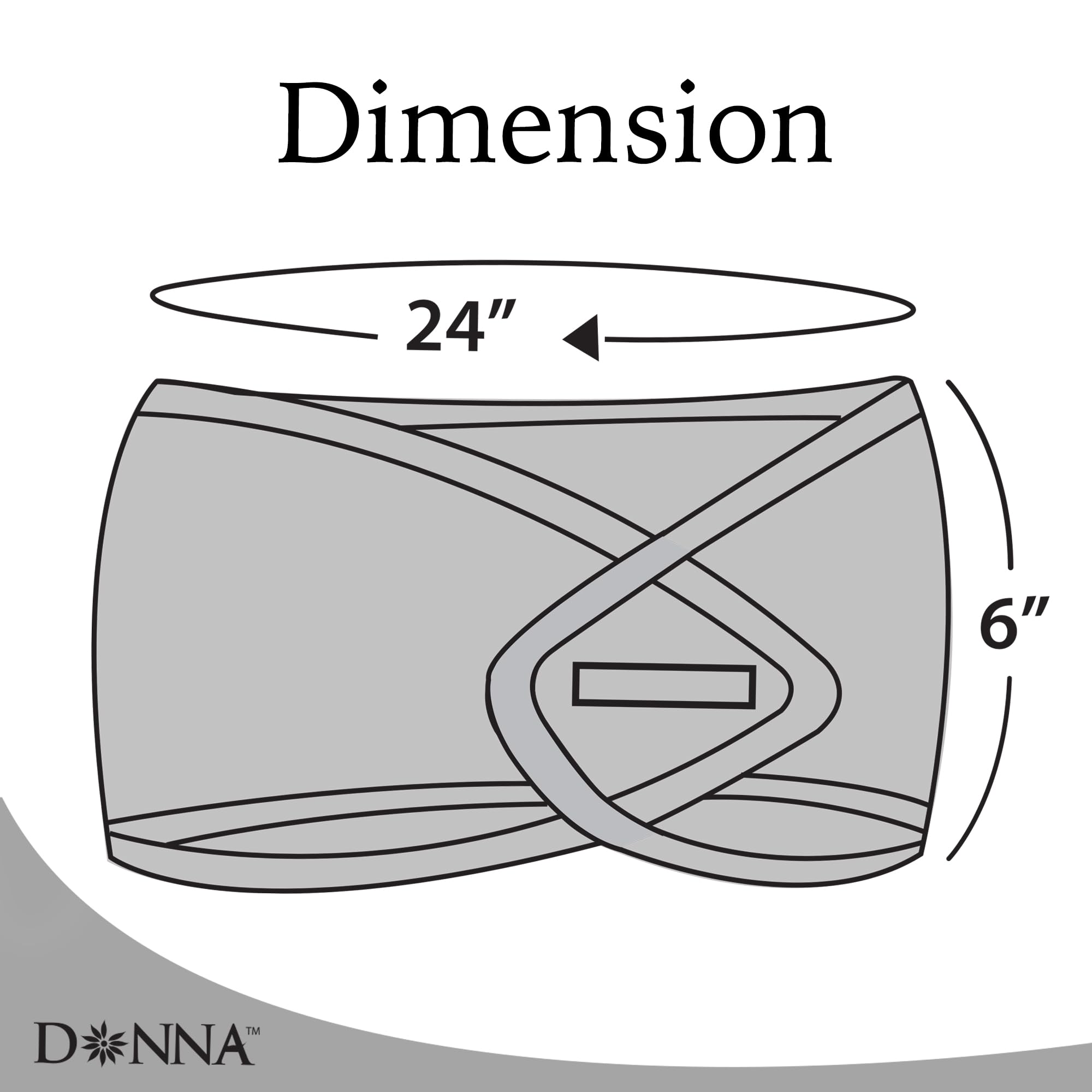DONNA wrap beside ruler showing 24-inch length for full short-hair coverage