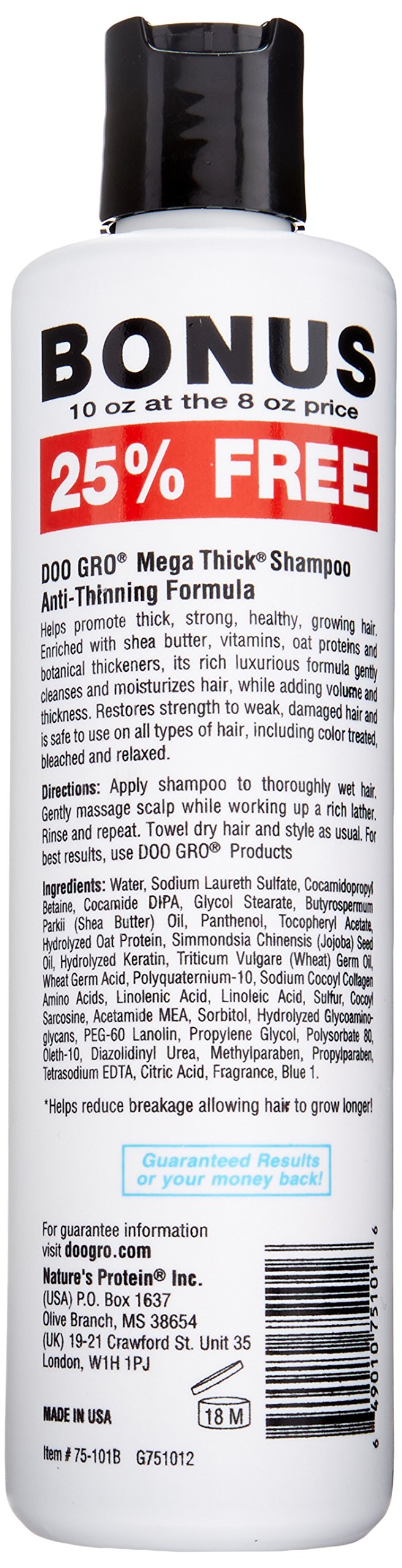 DOO GRO close-up of shea butter texture and label highlighting strengthening benefit
