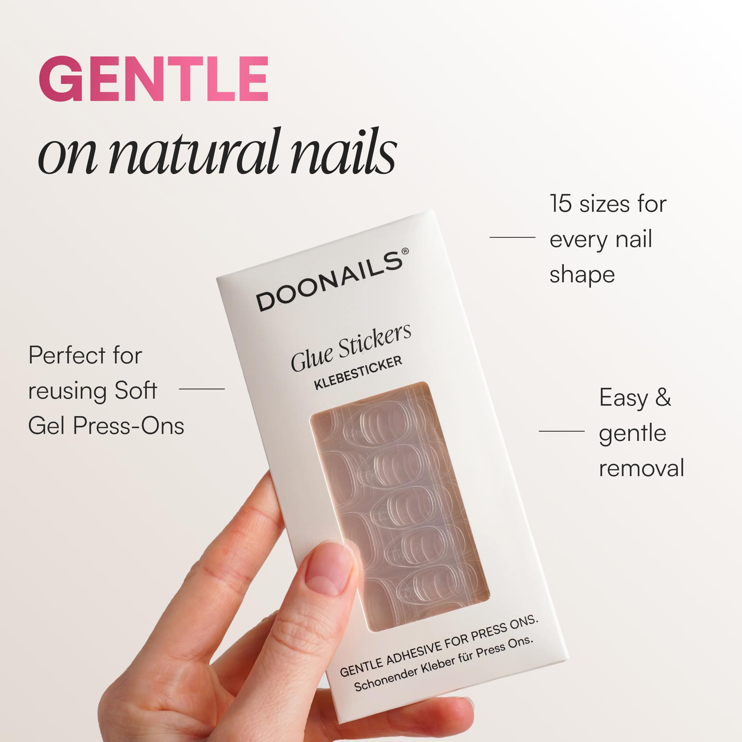 DOONAILS worn press-on nails in lifestyle setting showing natural look benefit