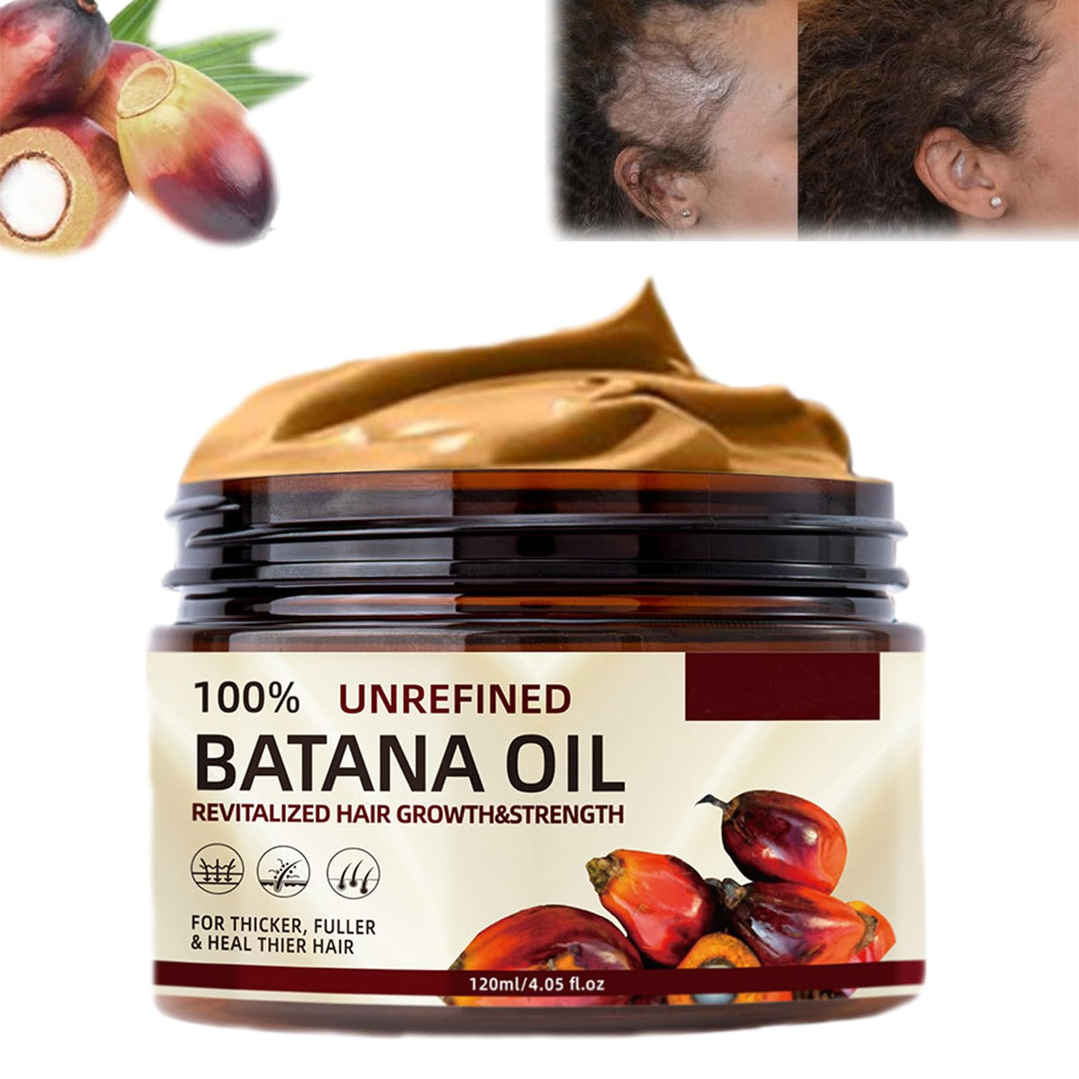 dootdott jar front view showing Batana paste and nourishing benefits
