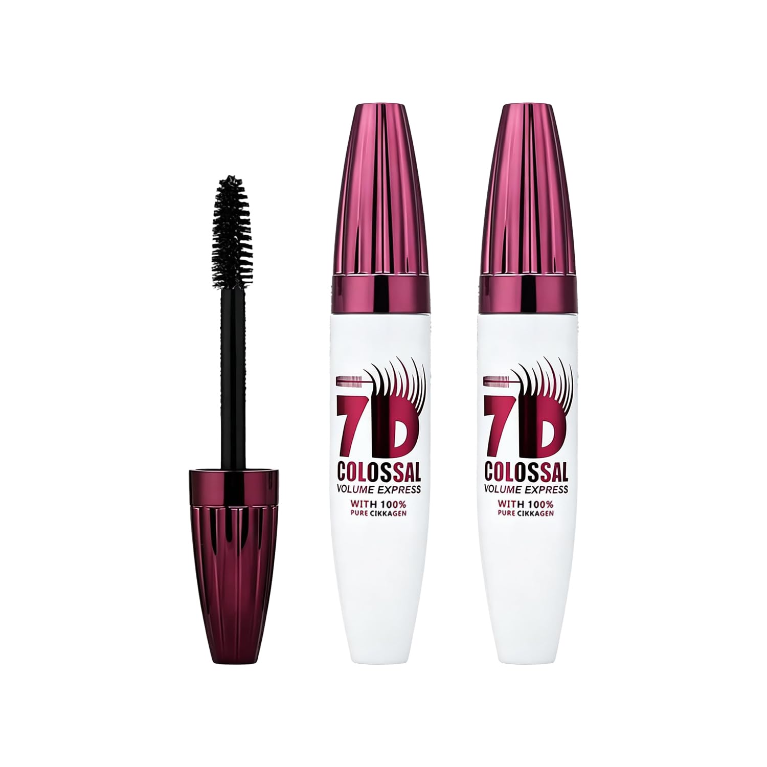 Dosoecse front packaging showing dual mascara tubes and brand benefit