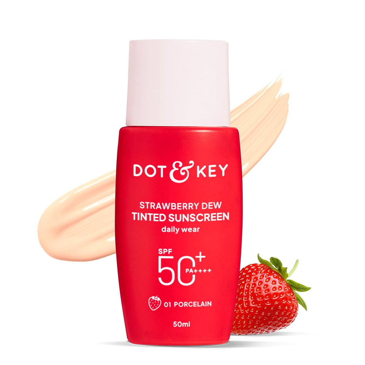 Dot & Key front packaging showing SPF 50 and travel-friendly size