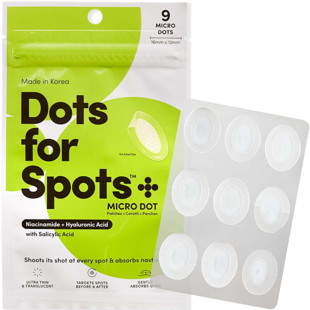 Dots for Spots front packaging showing 9-count box and branding for quick identification