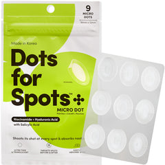 Dots for Spots front packaging showing 9-count box and branding for quick identification