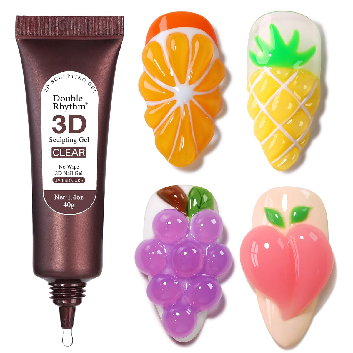 Double Rhythm front tube showing clear sculpting gel benefits precise application