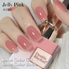 Double Rhythm brush applying polish from bottle demonstrating easy control and even strokes