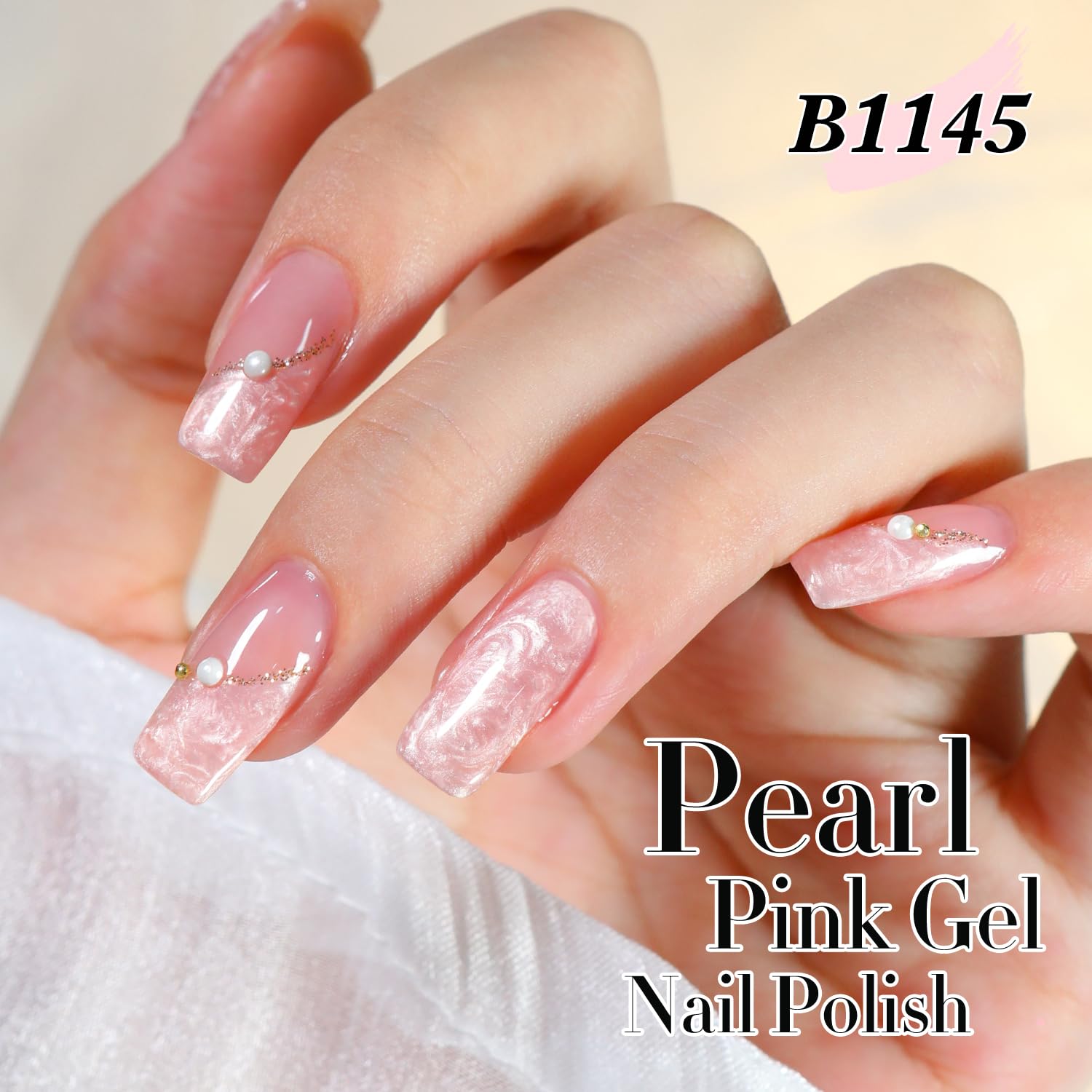 Double Rhythm nails curing under LED lamp demonstrating quick, glossy cure benefit