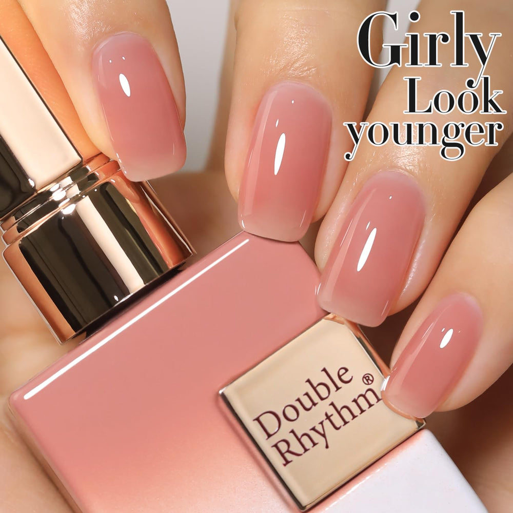 Double Rhythm before and after sheer layers showing buildable coverage and natural look