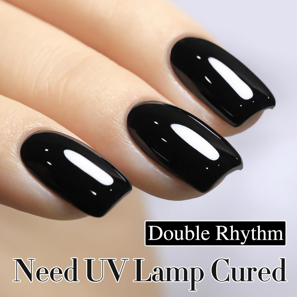 Double Rhythm shade swatches on a wheel showing true black color payoff