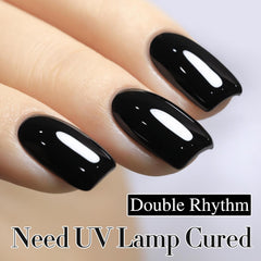 Double Rhythm shade swatches on a wheel showing true black color payoff
