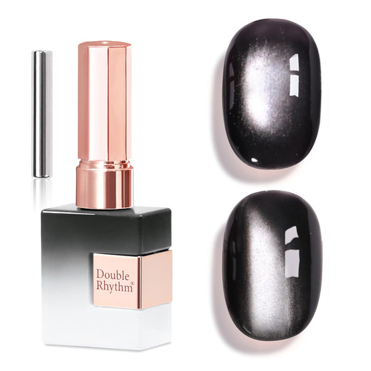 Double Rhythm bottle close-up showing holographic shimmer and precise magnet effect