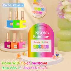 Double Rhythm bottle close-up showing cap and shimmer polish consistency