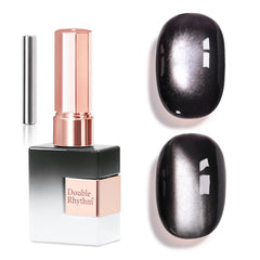 Double Rhythm bottle close-up showing holographic shimmer and precise magnet effect