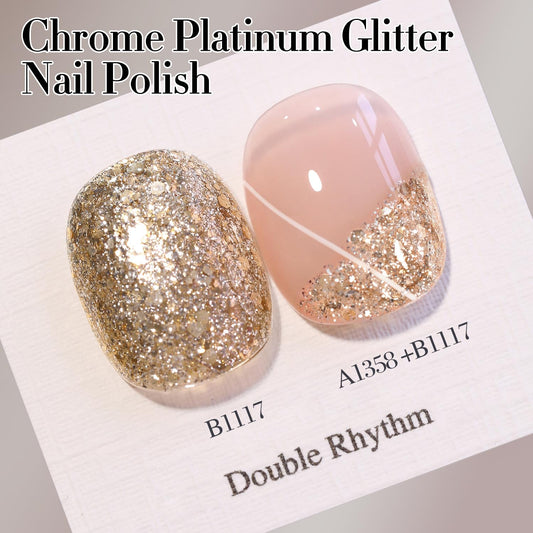 Double Rhythm close-up of round bottle with gold handle highlighting premium finish