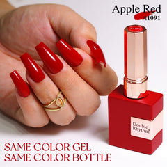 Double Rhythm brick red brush swirl demonstrating smooth application and even coverage