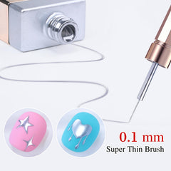 Double Rhythm bronze chrome swipe on nail tip showing mirror-like shine