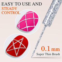 Double Rhythm bronze gel brush stroke close-up demonstrating precise line control