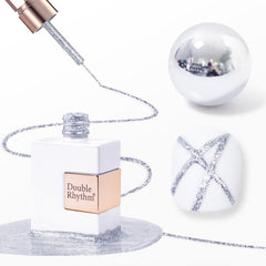 Double Rhythm bottle front view showing bronze chrome liner benefit mirror shine