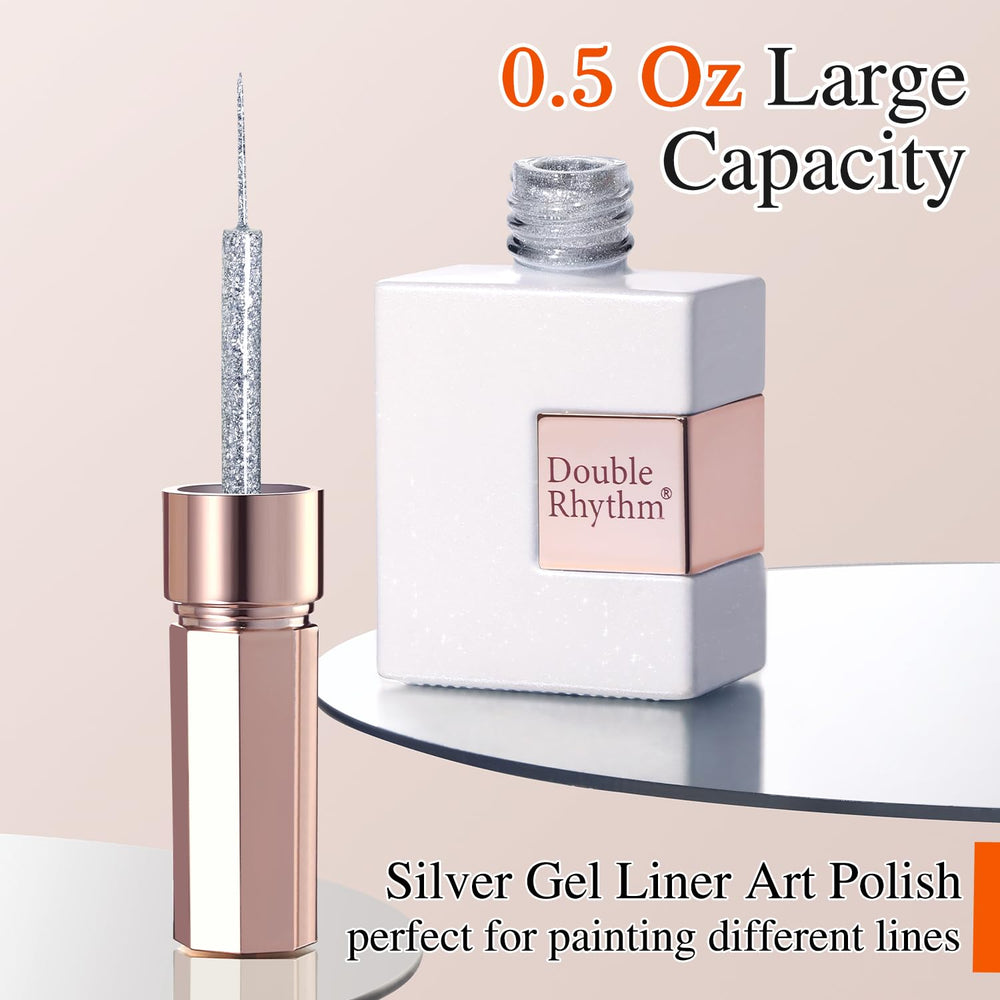Double Rhythm mirror-finish nail accent highlighting reflective bronze effect