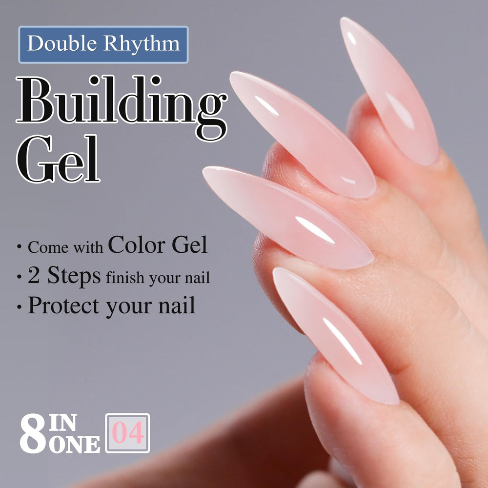 Double Rhythm brush applying gel to nail demonstrating smooth application and shaping