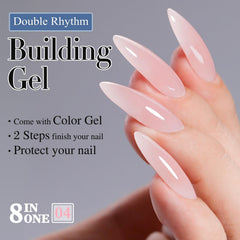 Double Rhythm brush applying gel to nail demonstrating smooth application and shaping