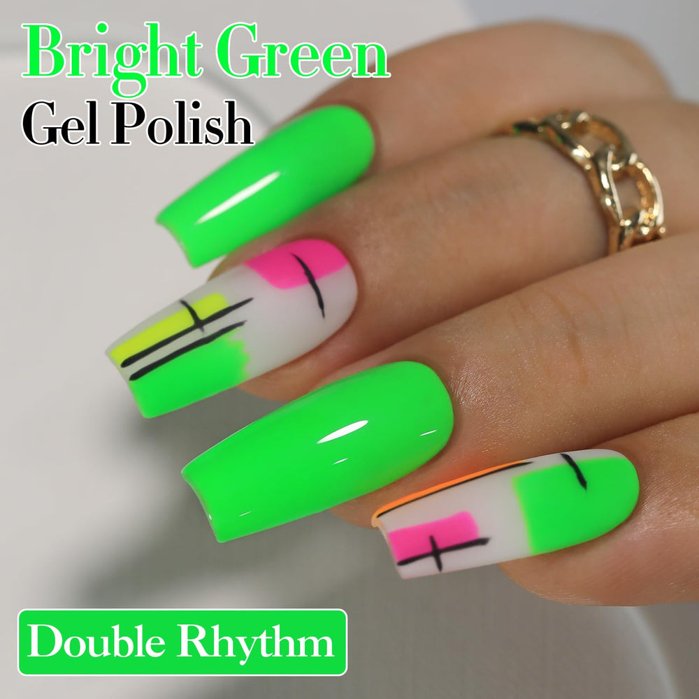 Double Rhythm brush detail with polish on bristles for smooth application