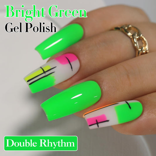 Double Rhythm brush detail with polish on bristles for smooth application