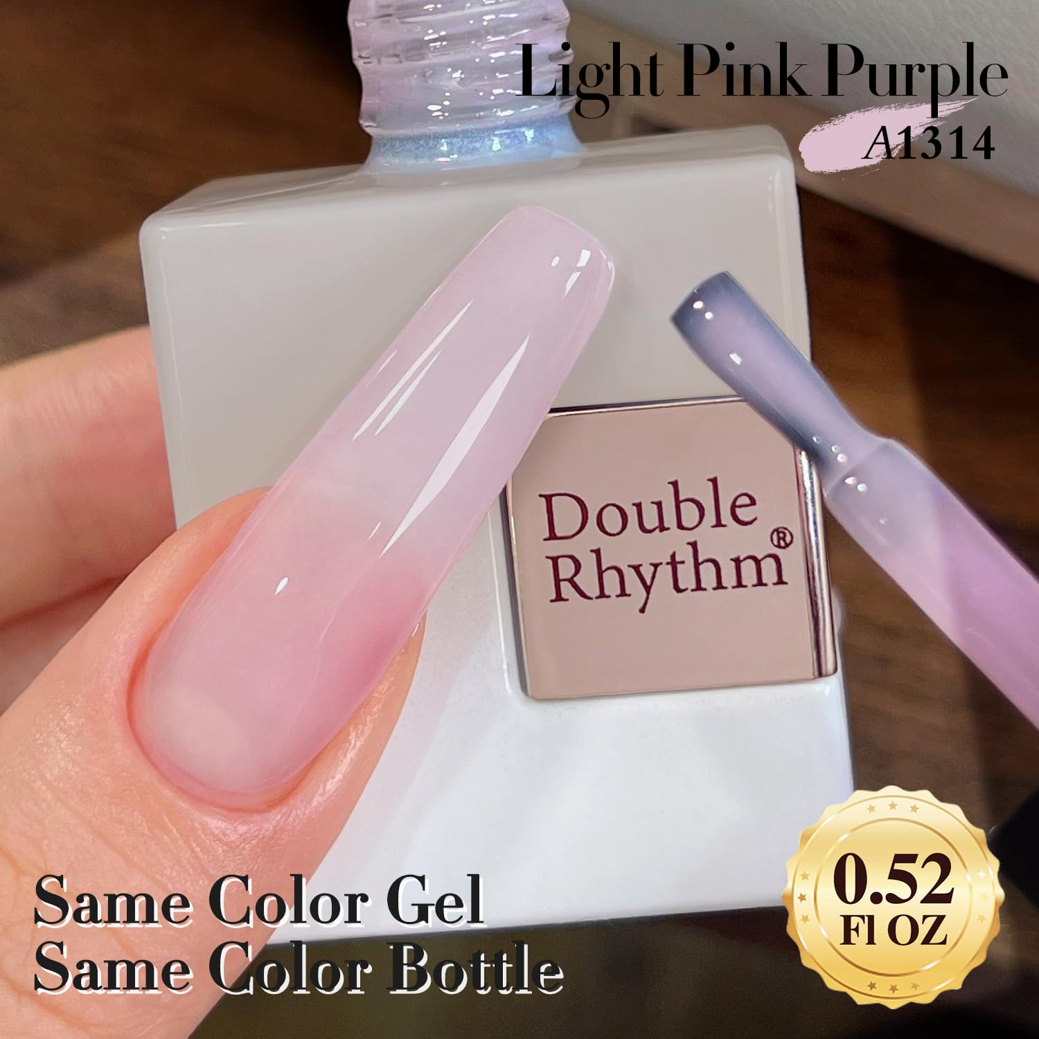 Double Rhythm brush stroke showing smooth coverage and even application benefit