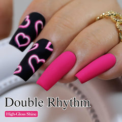 Double Rhythm brush stroke swatch showing smooth coverage and vivid tone
