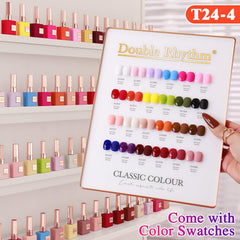 Double Rhythm brush stroke of a deep pink gel, demonstrating smooth high-pigment finish