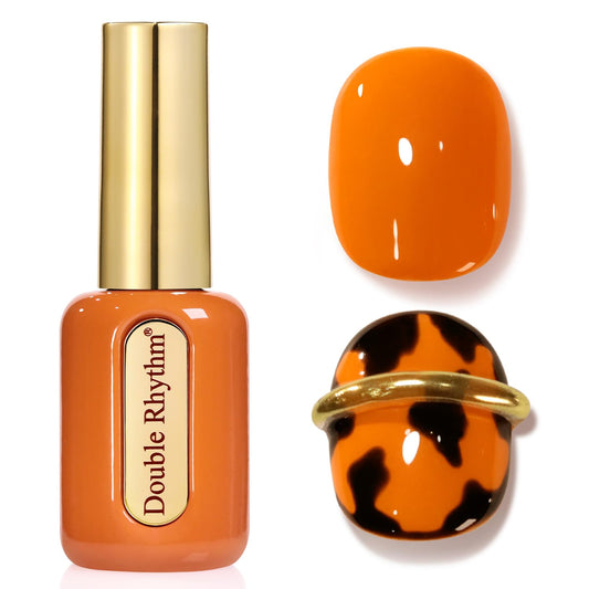 Double Rhythm front bottle showing burnt orange shade and benefit clear identification