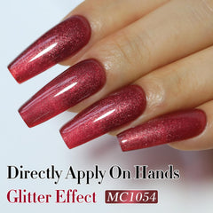 Double Rhythm brush applying smooth jelly polish for even coverage and easy control