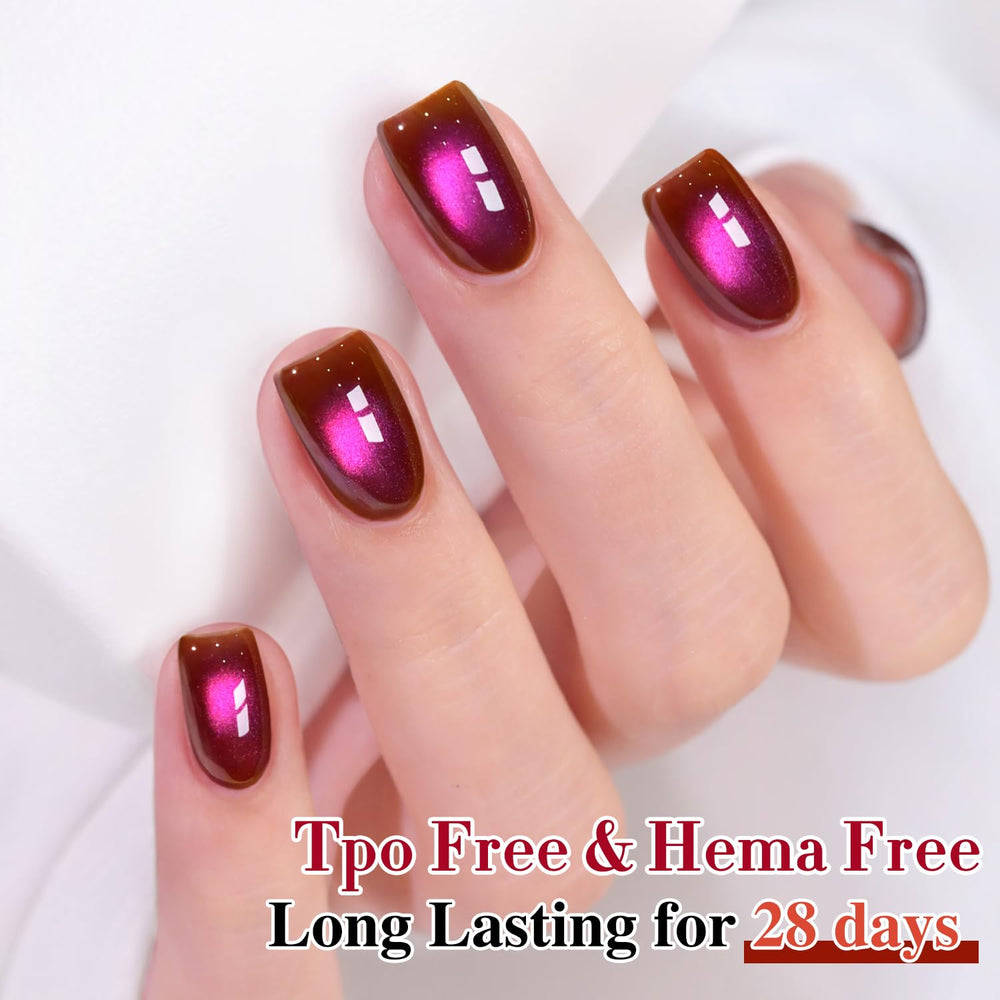 Double Rhythm polish on hand comparison showing size and real-life scale benefit