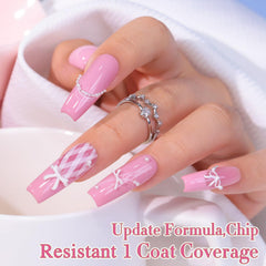 Double Rhythm finished manicure showing high-gloss shine and long-lasting wear