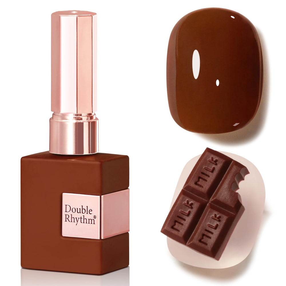 Double Rhythm bottle front view showing chocolate brown shade and accurate color preview