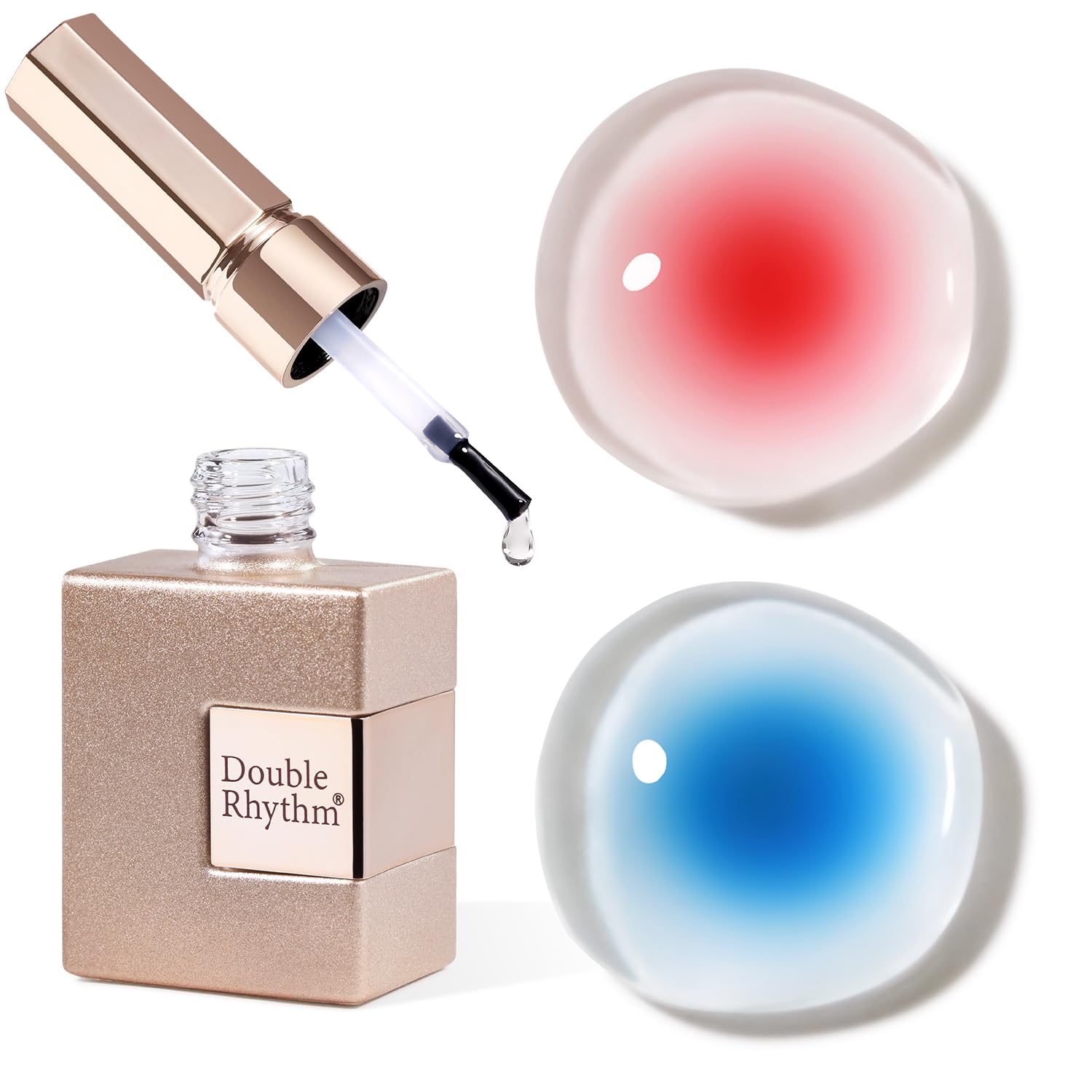 Double Rhythm front bottle showing clear blooming gel for easy watercolor effects