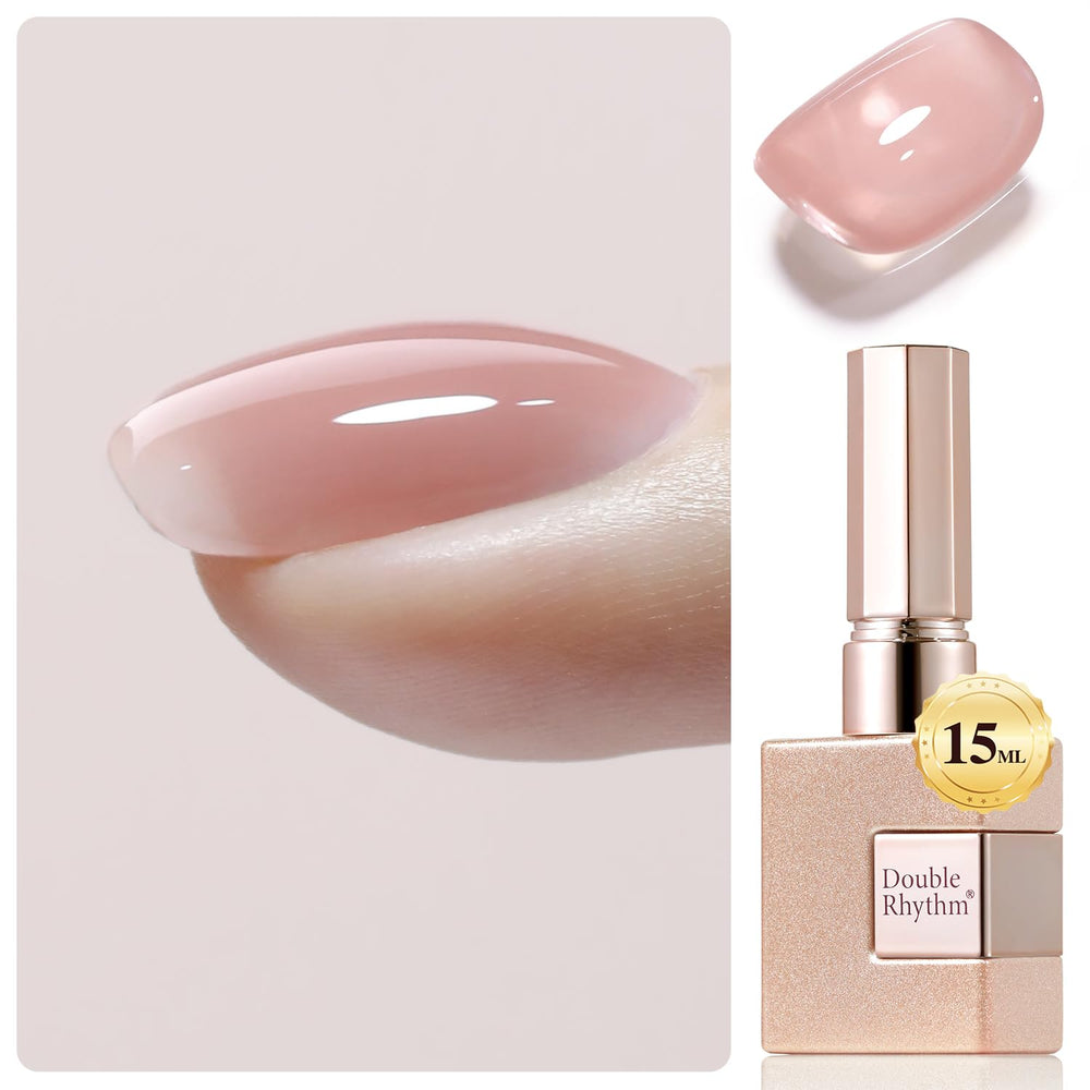 Double Rhythm front bottle view showing compact 15ml size and clear gel benefit