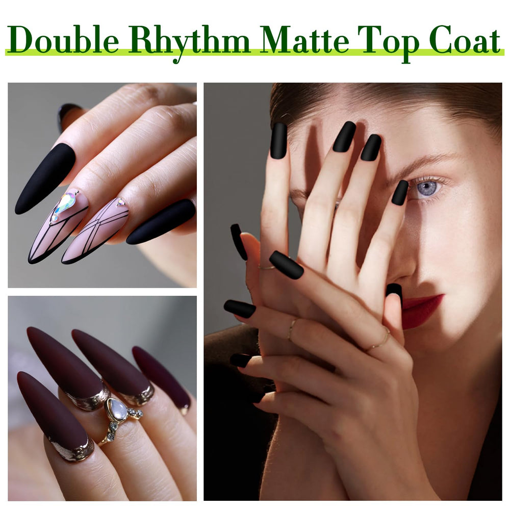 Double Rhythm clear glossy top coat texture close-up highlighting high-shine finish