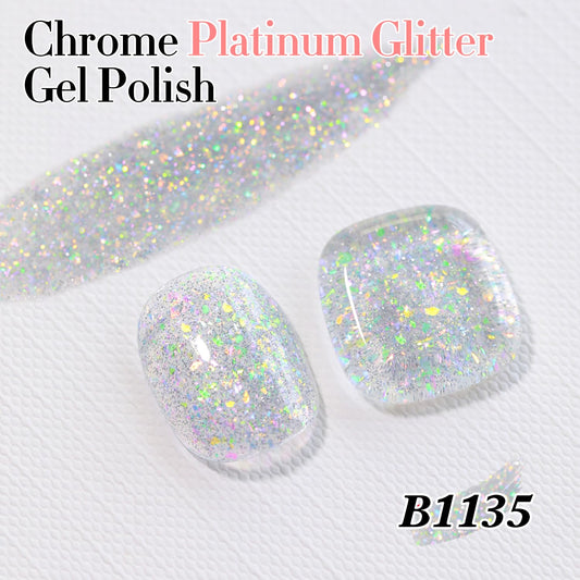 Double Rhythm close-up of holographic glitter texture showing reflective depth and smooth finish