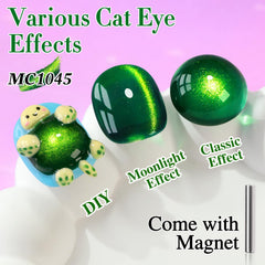 Double Rhythm magnet held near nail showing cat-eye reflective effect